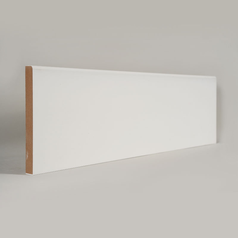 Ván chân tường MDF (Sơn lót & Trắng ngọc trai) 1/2' x 4 1/2' Ván chân tường MDF (Sơn lót & Trắng ngọc trai) 1/2' x 4 1/2'