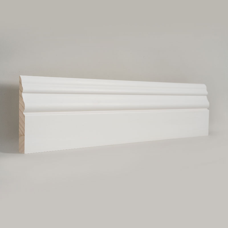 Ván chân tường bằng gỗ thông (Sơn lót & Trắng ngọc trai) 3/5