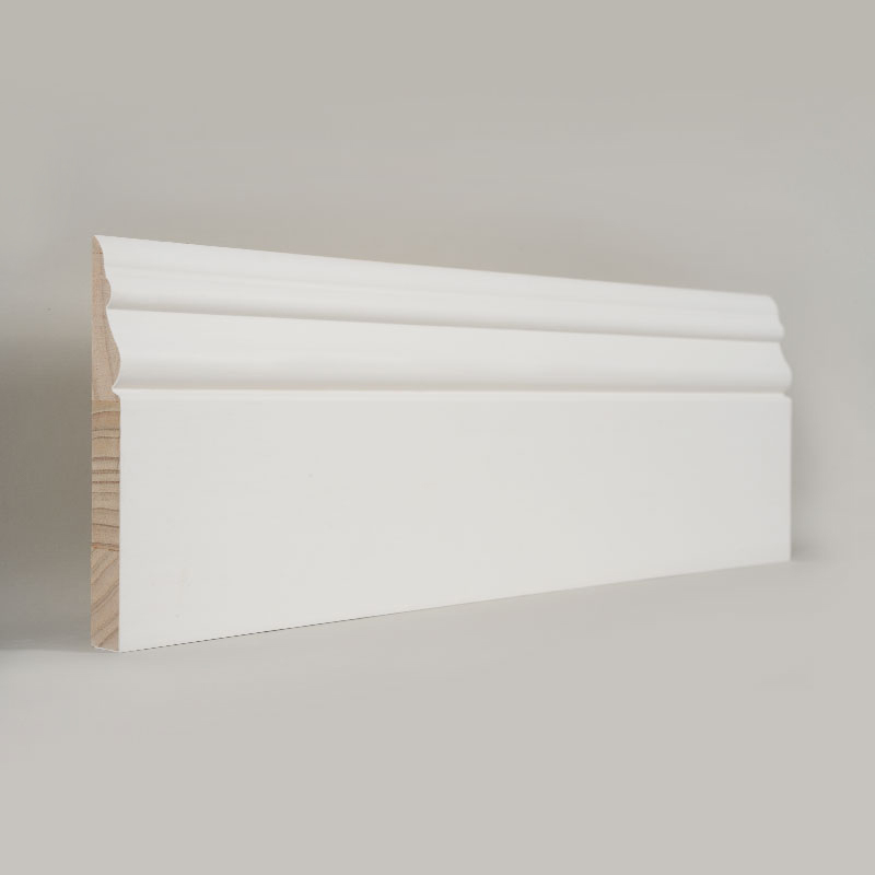 Ván chân tường bằng gỗ thông (Sơn lót & Trắng ngọc trai) 3/5' x 5'