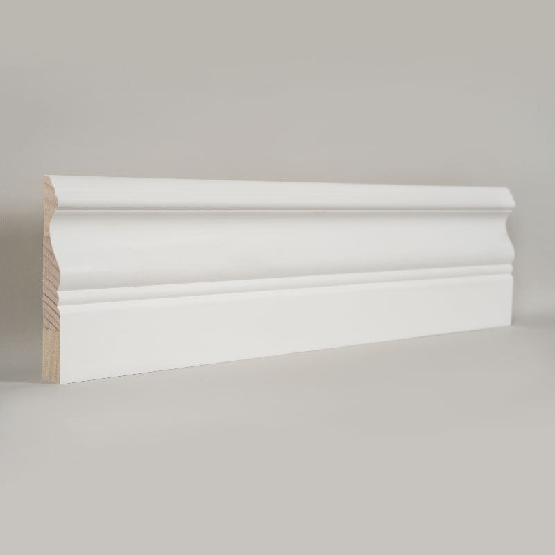 Ván chân tường bằng gỗ thông (Sơn lót & Trắng ngọc trai) 3/5' x 4'