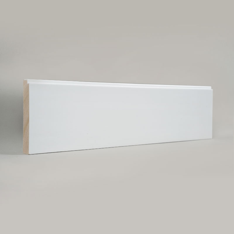 Ván chân tường bằng gỗ thông (Sơn lót và sơn) - Trắng 3/5