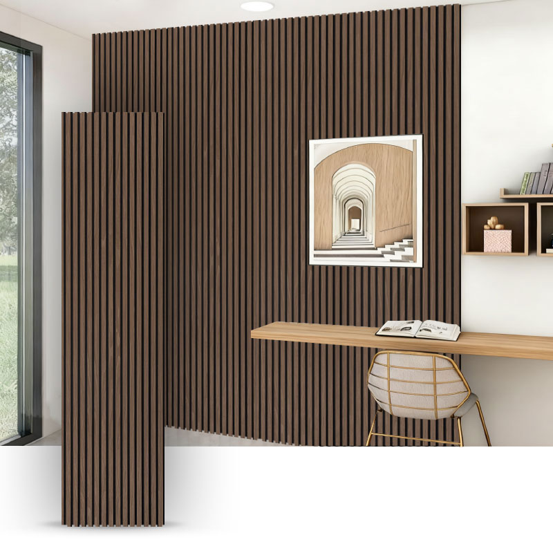 Tường lưới/Tấm tường cách âm (Bọc Veneer gỗ thiết kế một mặt) - Màu vân gỗ 2400/2700mm x 600mm