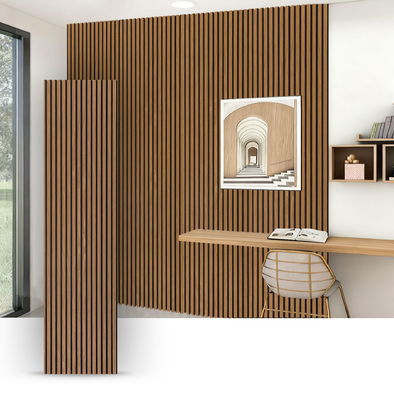 Tường lưới/Tấm tường cách âm (Bọc gỗ veneer kỹ thuật 3 mặt) - Màu vân gỗ 2400/2700mm x 600mm
