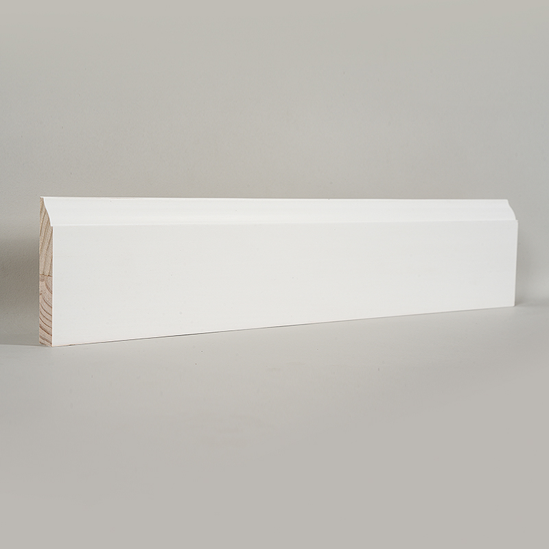 Ván chân tường bằng gỗ thông (Sơn lót & Trắng ngọc trai) 3/5' x 3 1/4'