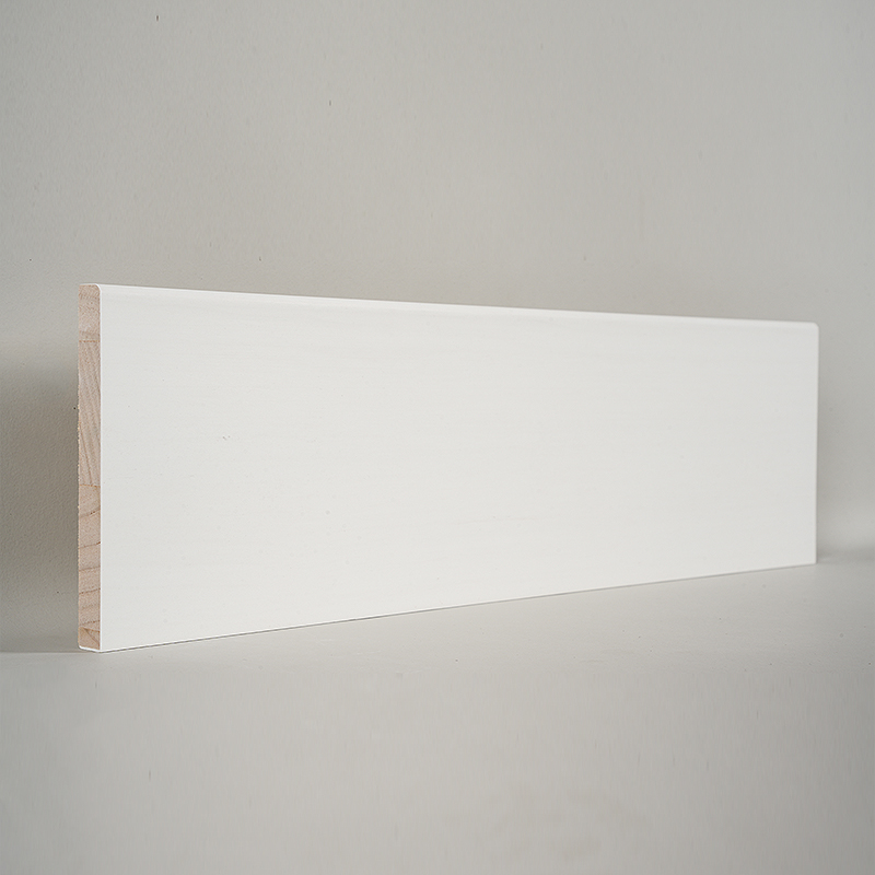 Ván chân tường bằng gỗ thông (Sơn lót & Trắng ngọc trai) 1/2' x 4 1/2'