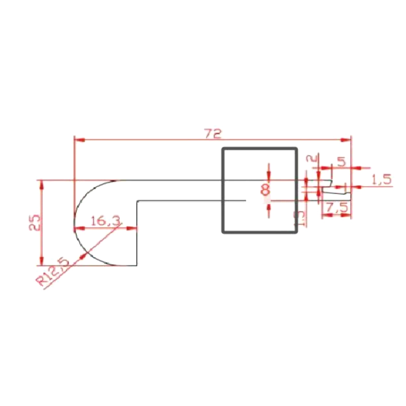 Mũi Cầu Thang MDF (Bọc PVC) - Màu Tùy Chọn 5/16'x2 27/32'