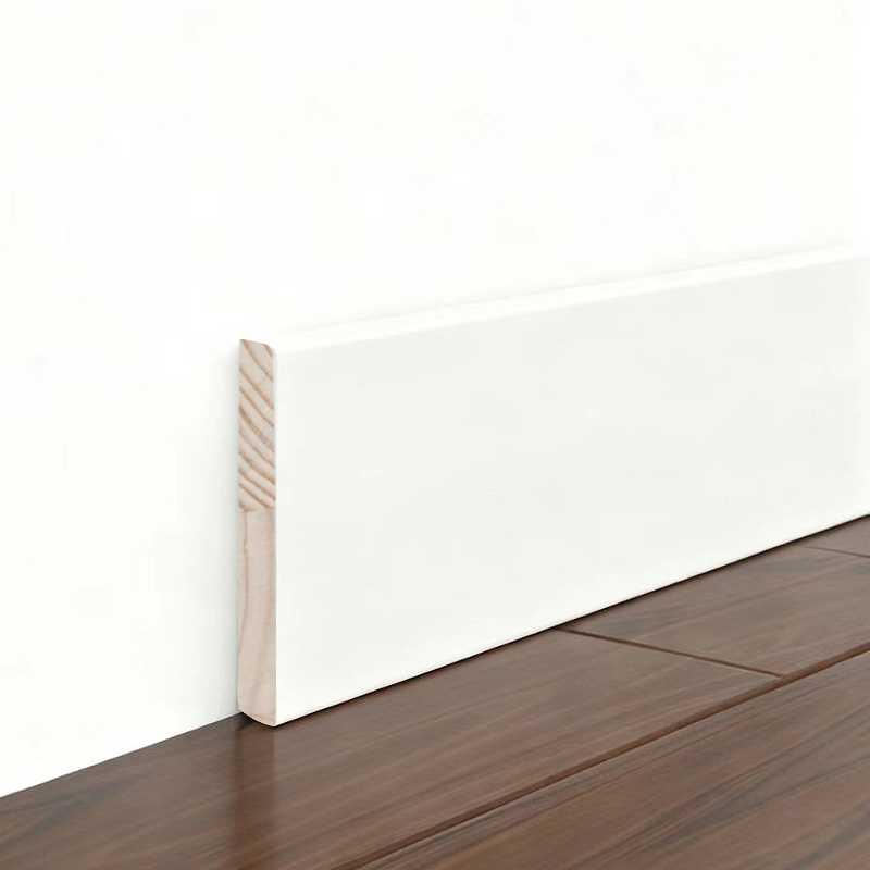 Ván chân tường bằng gỗ thông (Sơn lót và sơn) - Trắng 3/5' x 3 1/6'-A