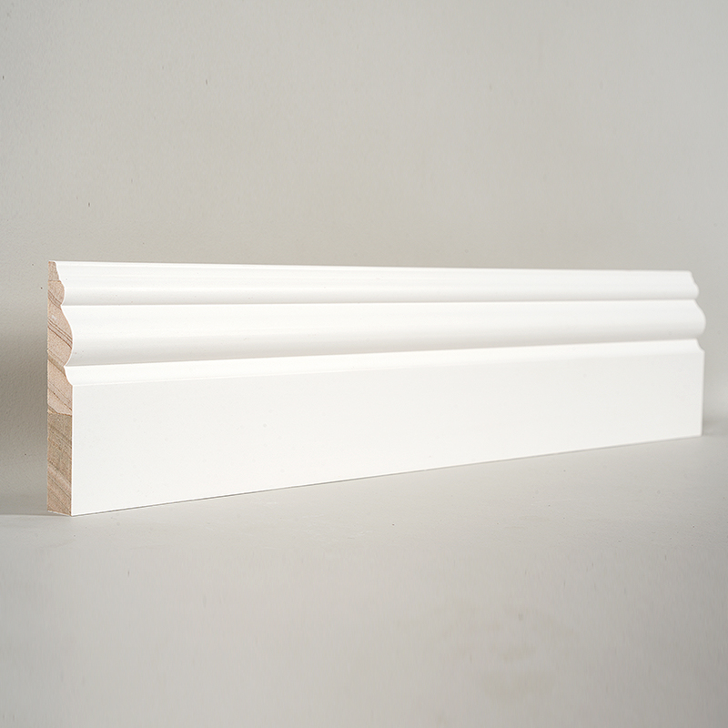 Ván chân tường bằng gỗ thông (Sơn lót & Trắng ngọc trai) 3/5