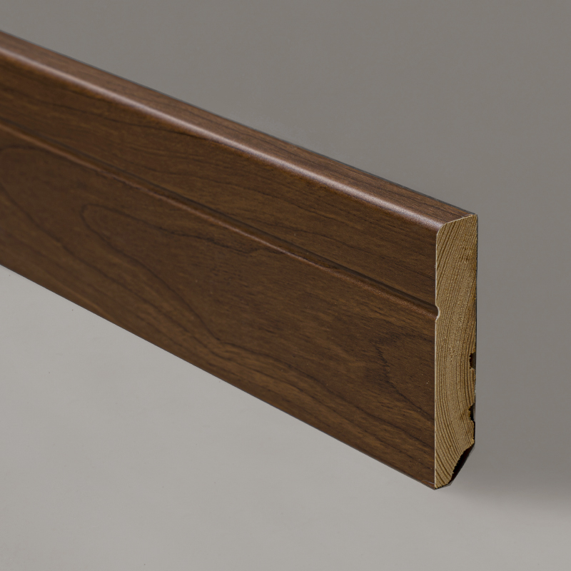 Ván chân tường bằng gỗ nguyên khối (Bọc Veneer óc chó đen + sơn) - Gỗ óc chó đen 3/5' x 3 1/6'