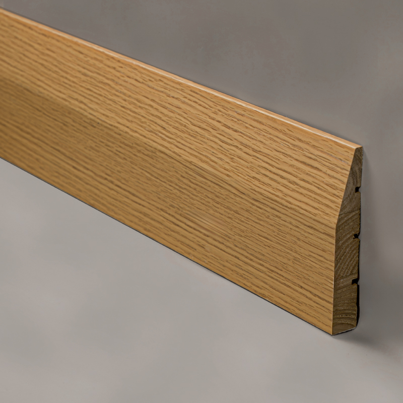 Ván chân tường bằng gỗ nguyên khối (Bọc Veneer Sồi Đỏ + Sơn) - Màu Sồi 3/5