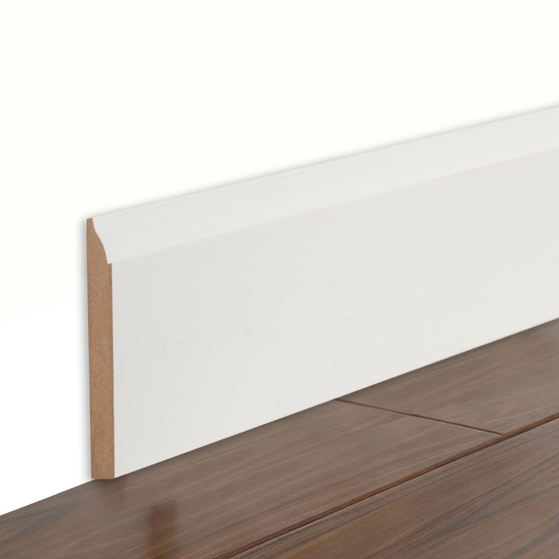 Ván chân tường MDF (Sơn lót & Trắng ngọc trai)3/5' x 4 1/4'