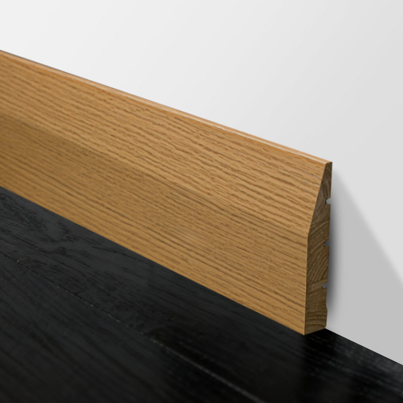 Ván chân tường bằng gỗ nguyên khối (Bọc Veneer Sồi Đỏ + Sơn) - Màu Sồi 3/5' x 3 15/16'