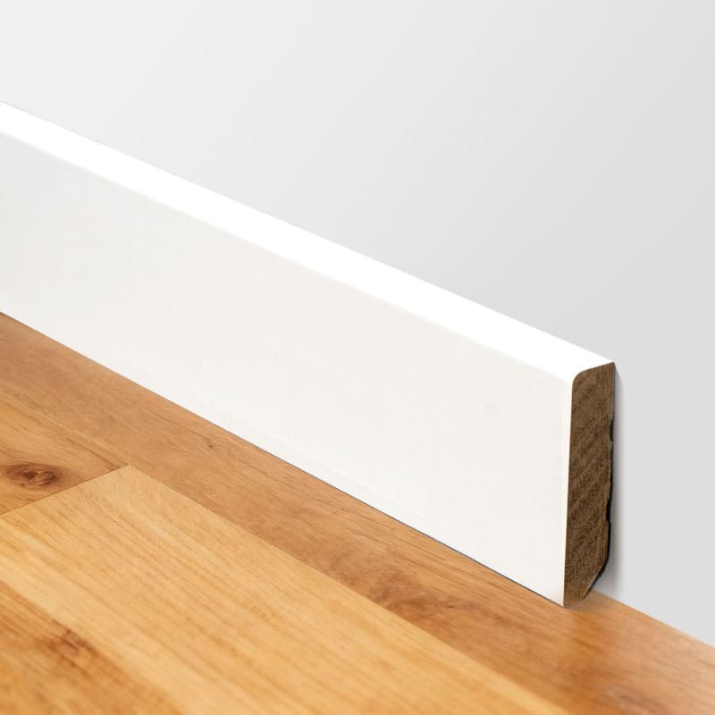 Ván chân tường bằng gỗ nguyên khối (Sơn lót và sơn) -Trắng 1/2' x 2 3/8'