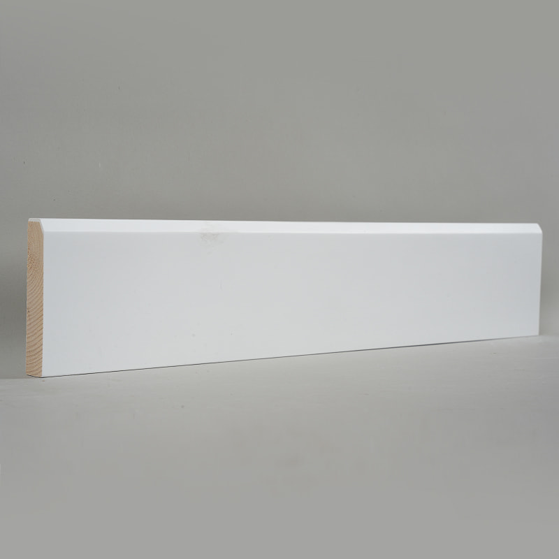 Ván chân tường bằng gỗ thông (Sơn lót và sơn) - Trắng 3/5' x 3 1/6'-A