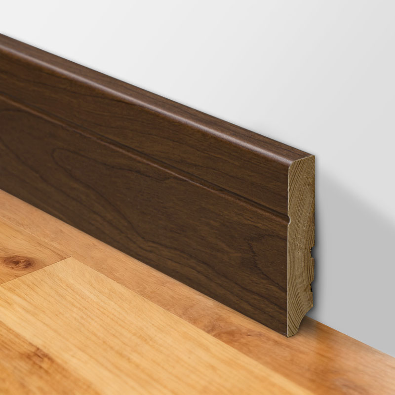 Ván chân tường bằng gỗ nguyên khối (Bọc Veneer óc chó đen + sơn) - Gỗ óc chó đen 3/5' x 3 1/6'