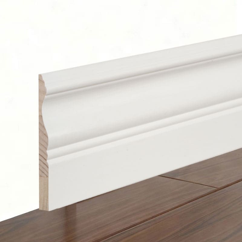 Ván chân tường bằng gỗ thông (Sơn lót & Trắng ngọc trai) 3/5' x 4'